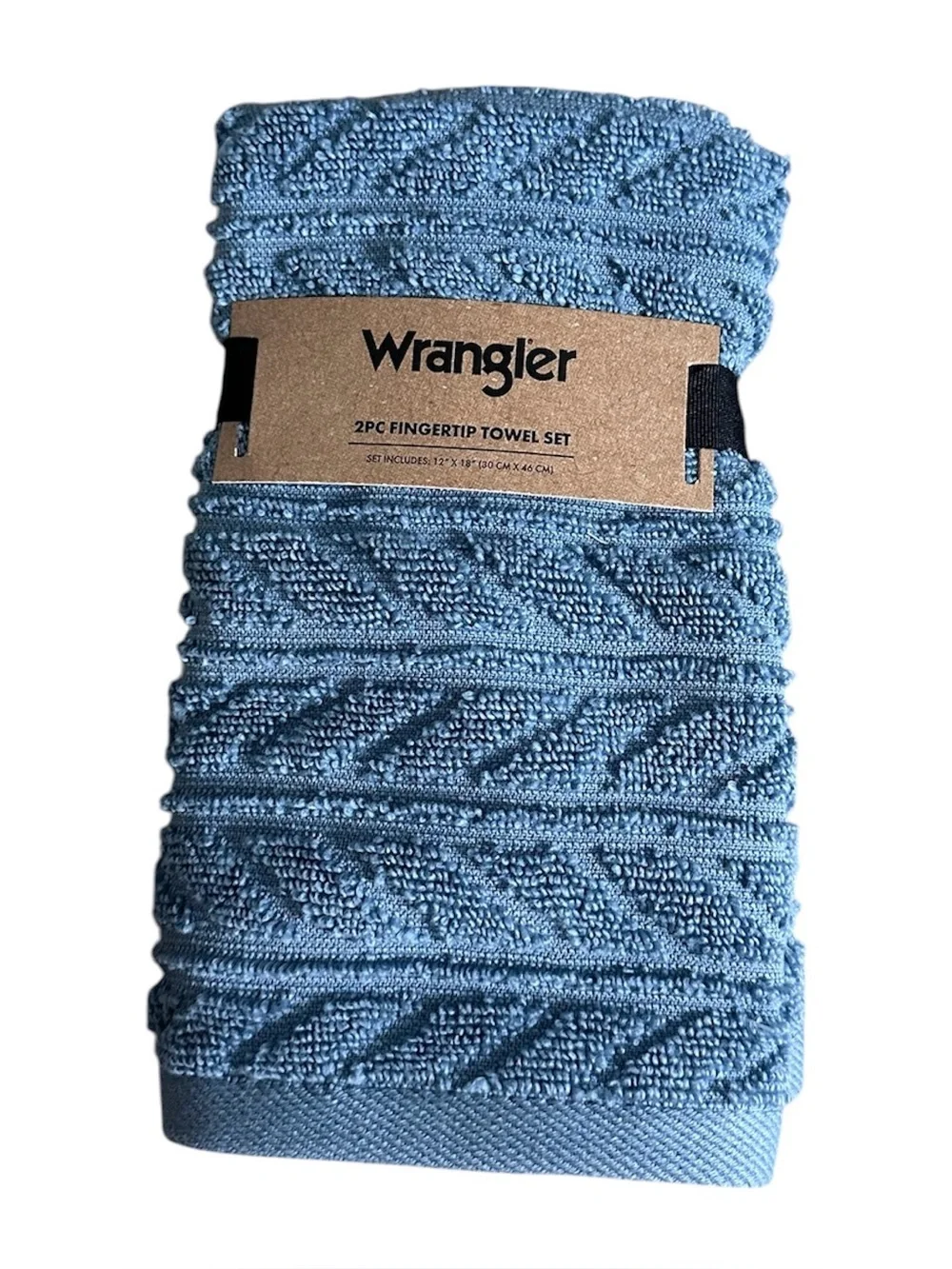 Wrangler 8 Pc Bath Towel Set NWT Blue Textured 2 Bath 4 Wash 2 Fingertip